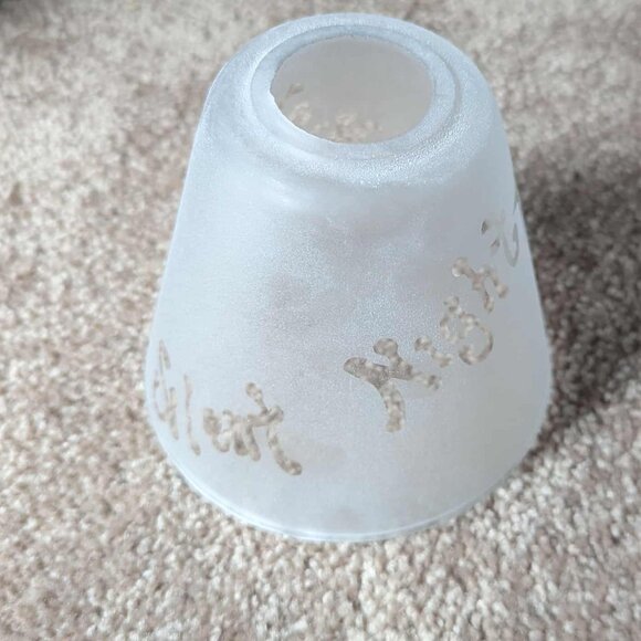 Traditions Frosted Glass Shade Votive Tealight Silent Night Holy Candle Holder - Picture 5 of 13